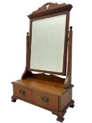 Edwardian walnut freestanding dressing table mirror