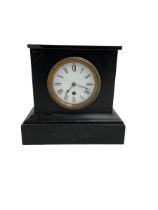French 19th century timepiece slate mantle clock.