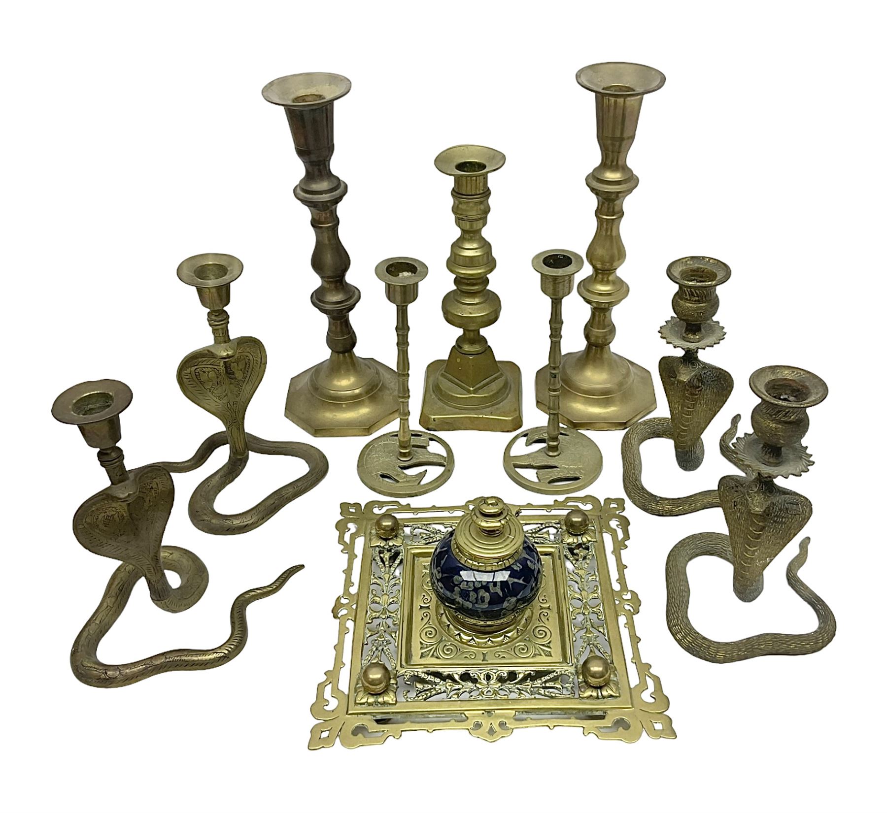 Brass inkstand