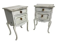 Pair of rustic French design bedside lamp tables