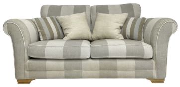 Barker & Stonehouse - three-seat sofa upholstered in striped textured fabric (W185cm