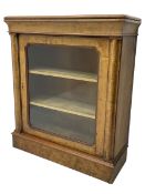 Victorian inlaid walnut pier display cabinet