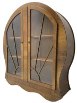 1930s Art Deco period walnut display cabinet