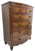 Tall Victorian mahogany bow-front chest