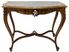 French design walnut console table