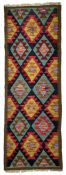 Maimana kilim multi-coloured ground geometric design runner