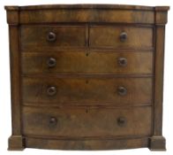 Victorian mahogany bow-front chest