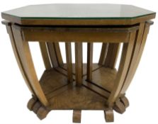 1930s Art Deco period walnut nest of tables