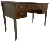 Edwardian mahogany kneehole dressing table or desk