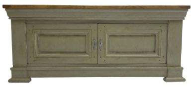 Painted oak side cupboard or television stand