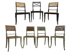 Collection of Regency dining chairs - set of four Regency painted beech dining chairs