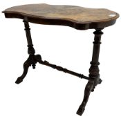 Victorian figured walnut stretcher table