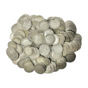 Approximately 290 grams of Great British pre 1920 silver threepence coins