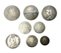 William III silver crown coin illegible date