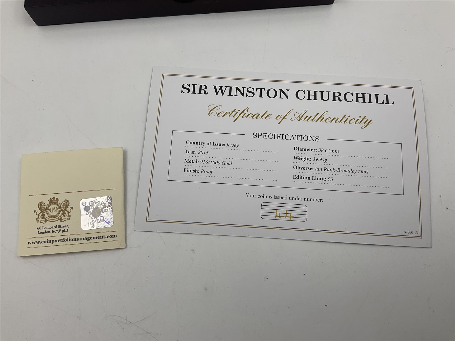 Queen Elizabeth II Bailiwick of Jersey 2015 'Sir Winston Churchill' gold proof five pound coin - Image 5 of 6