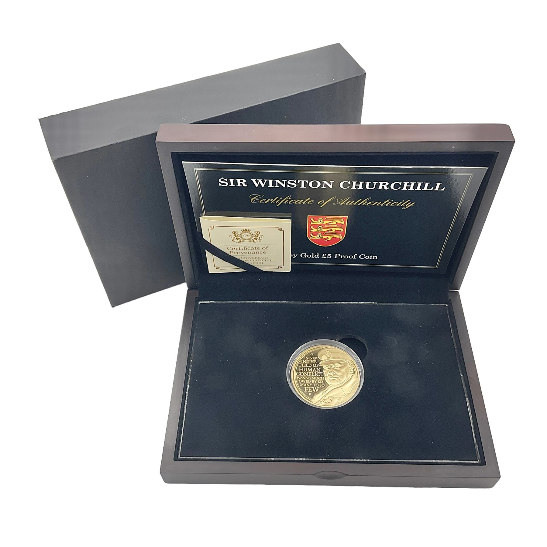 Queen Elizabeth II Bailiwick of Jersey 2015 'Sir Winston Churchill' gold proof five pound coin