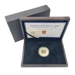Queen Elizabeth II Bailiwick of Jersey 2015 'Remembrance Day' gold proof five pound coin