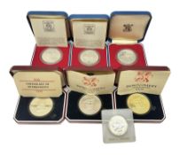 Three Queen Elizabeth II 1977 silver proof crown coins
