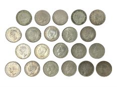 Approximately 300 grams of Great British pre 1947 silver half crown coins
