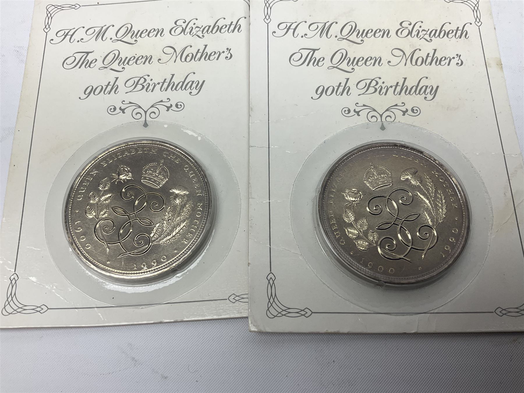 Eleven Queen Elizabeth II cupronickel five pound coins - Image 4 of 12