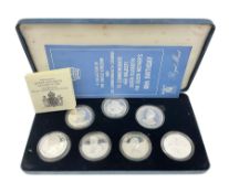 The Royal Mint silver proof seven coin set