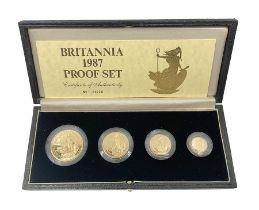 The Royal Mint United Kingdom 1987 Britannia gold proof coin set