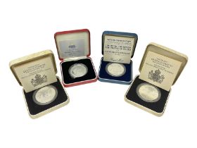 Four The Royal Mint United Kingdom silver proof coins