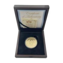 'HRH Prince George of Cambridge First Birthday' gold commemorative medallion