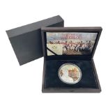 Queen Elizabeth II Bailiwick of Guernsey 2015 'The Battle of Waterloo' silver proof five ounce coin