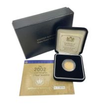 Queen Elizabeth II 2002 gold proof full sovereign coin