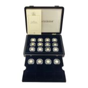 Sixteen hallmarked 9ct gold replica coins from 'The Historic Coins Of Great Britain Museum Gold Coll