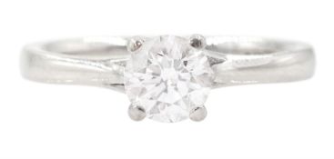 18ct white gold single stone round brilliant cut diamond ring