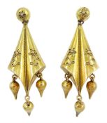 Pair of Victorian gold pendant earrings