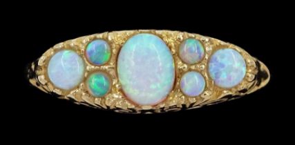 9ct gold opal cluster ring