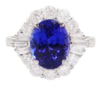 18ct white gold oval cut tanzanite