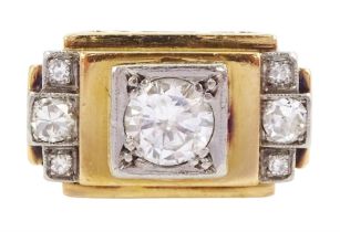 Mid 20th century 18ct gold diamond dress ring