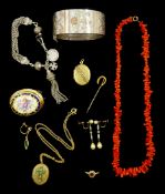 Victorian and later jewellery including silver Albertina bracelet