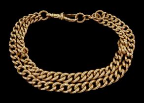 Early 20th century 9ct rose gold double curb link bracelet