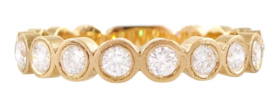 18ct rose gold round brilliant cut diamond three quarter eternity ring