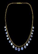 Early 20th century 9ct gold graduating moonstone fringe necklace