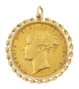 Queen Victoria 1876 gold full sovereign coin