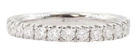 18ct white gold round brilliant cut diamond three quarter eternity ring