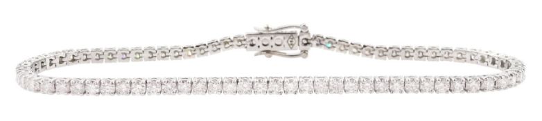 18ct white gold round brilliant cut diamond bracelet