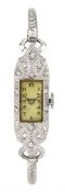 Art Deco 9ct gold ladies diamond set manual wind wristwatch