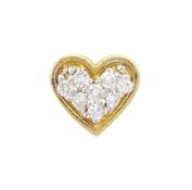 18ct gold pave set round brilliant cut diamond heart pendant