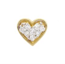 18ct gold pave set round brilliant cut diamond heart pendant