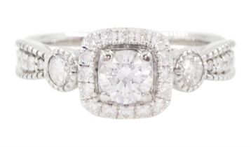 Vera Wang 18ct white gold diamond and sapphire 'Love' ring