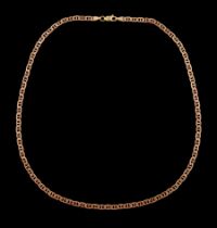 9ct rose gold flattened mariner link chain necklace