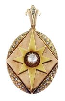 Victorian gold locket pendant / brooch