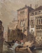 Attrib. Samuel Prout (British 1783 - 1852): Venetian Gondoliers